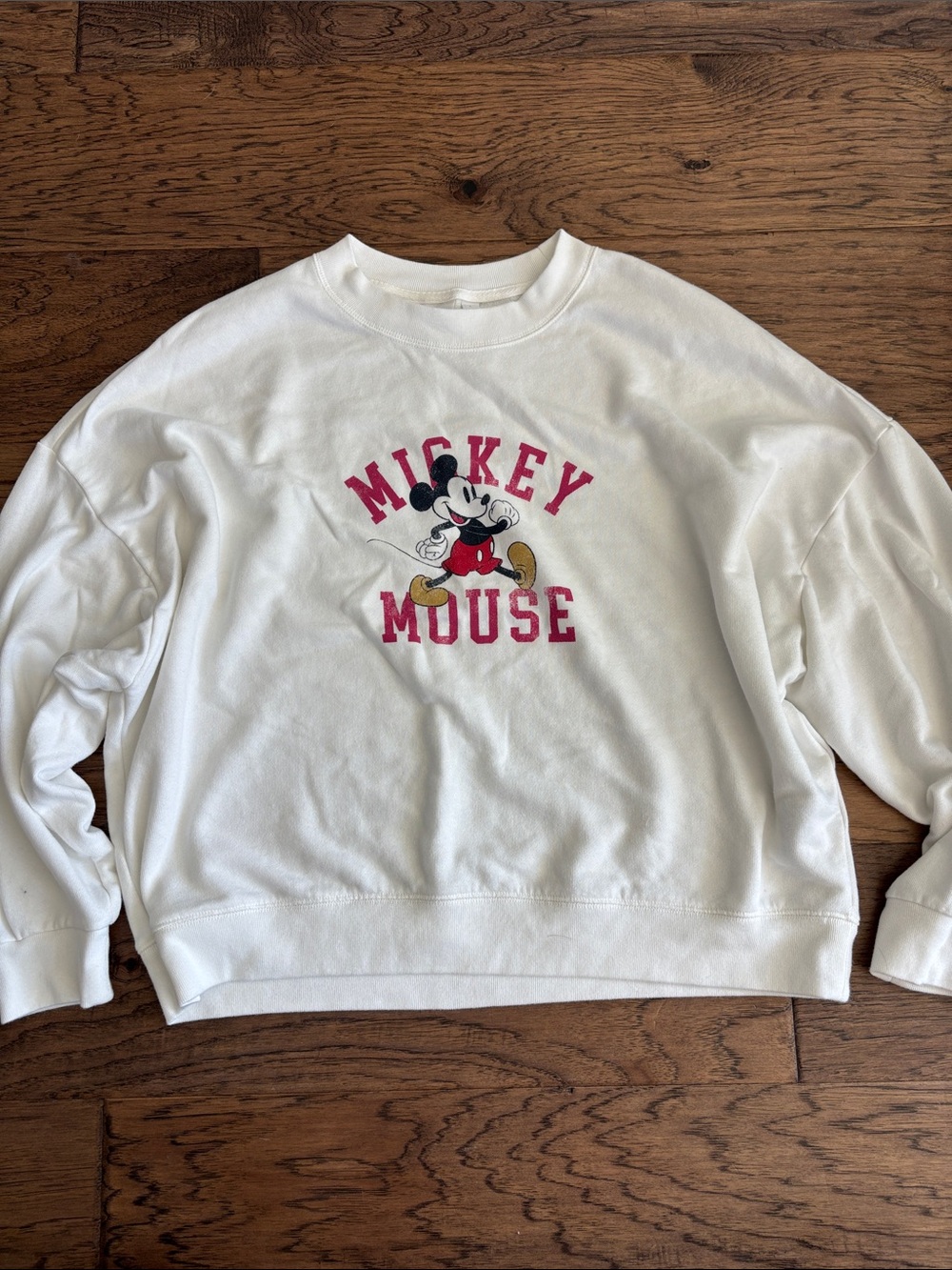 GAP x Disney Mickey Mouse White Graphic Crewneck Sweatshirt